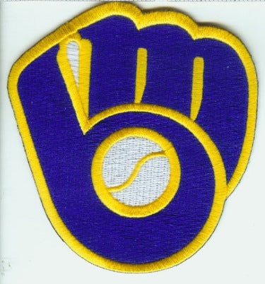 Milwaukee Brewers Glove & Ball Throwback Logo Patch (Yellow Border) 