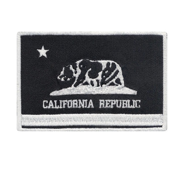 California Flag (Black) Iron On Patch 