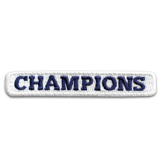 Champions White Blue Box Logo Iron On Jersey Sleeve Patch 