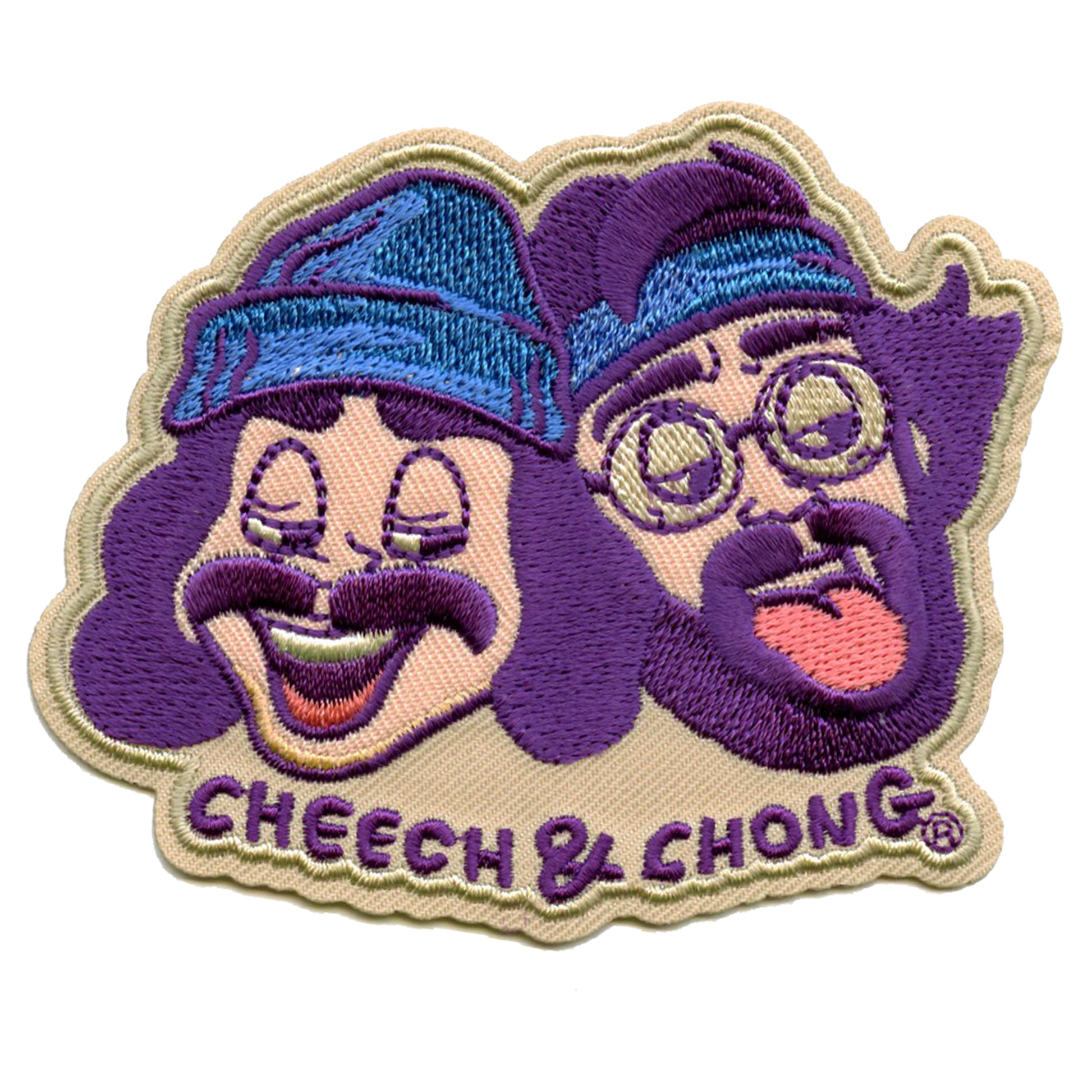 Cheech & Chong Head Shot Patch Hippy Stoner Comedians Embroidered Iron On