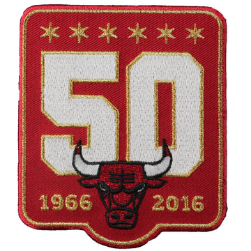 Chicago Bulls 50th Anniversary Season Logo Red Warm Up Jacket Patch (2015-16) 