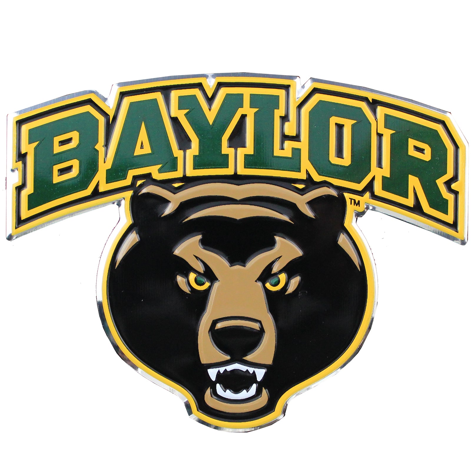 Baylor Bears University Colored Aluminum Car Auto Emblem 