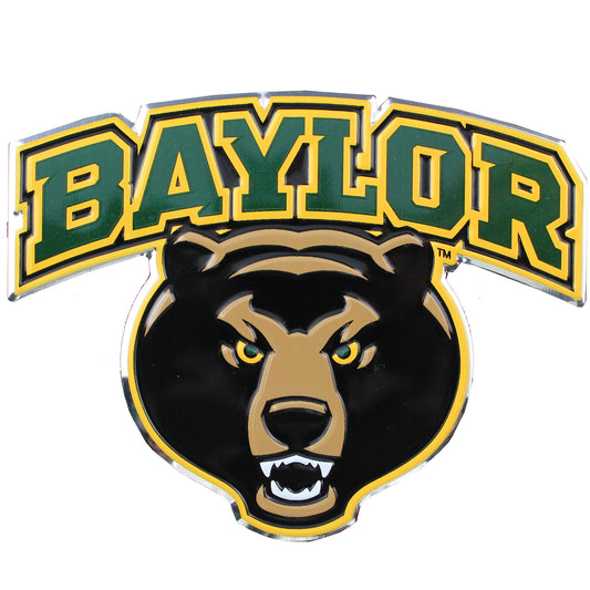 Baylor Bears University Colored Aluminum Car Auto Emblem 