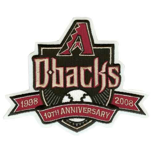2008 Arizona Diamondbacks 10th Anniversary Patch (White Border) 