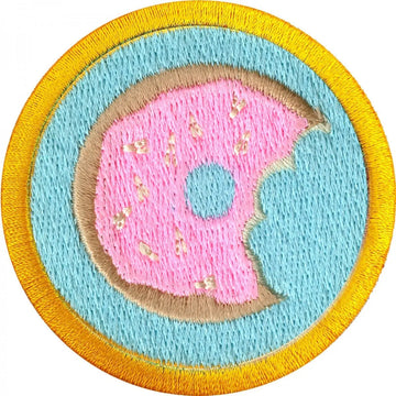 Donut Eating Contest Merit Badge Embroidered Iron-on Patch 
