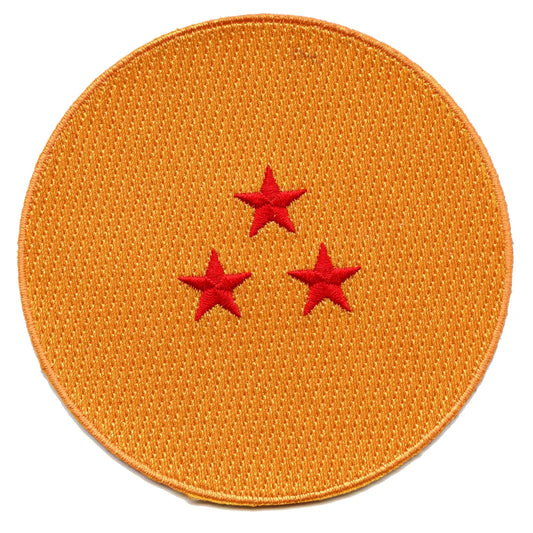 Dragon Ball Z Three Star Dragonball Anime Embroidered Iron On Patch 