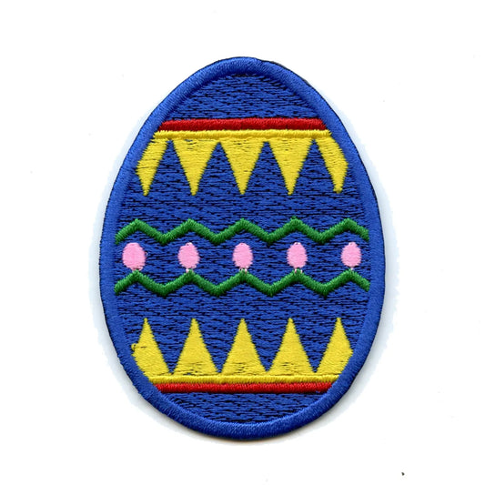 Blue Easter Egg Iron On Patch 