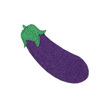 Eggplant Emoji Embroidered Iron On Patch 