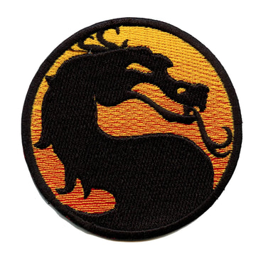 Evil Dragon Combat Round Logo Iron On Patch 