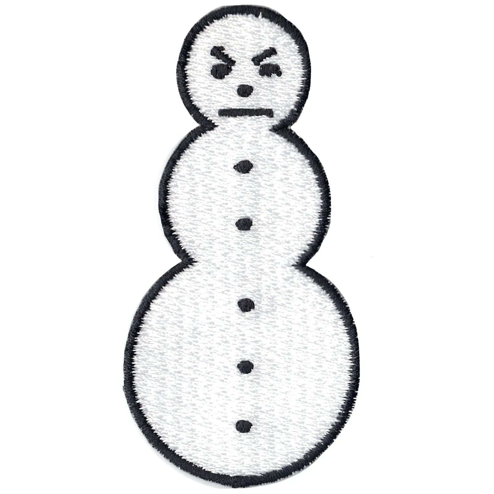 Angry Snowman Embroidered Iron On Patch 