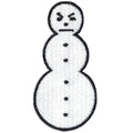 Angry Snowman Embroidered Iron On Patch 