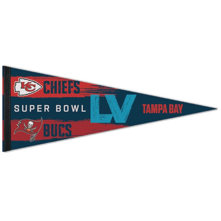 2021 Super Bowl 55 LV Dueling Premium Pennant Tampa Bay Buccaneers Vs. Kansas City Chiefs 