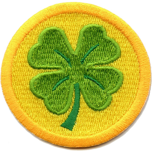 Find A Four Leaf Clover Scout Merit Badge Embroidered Iron on Patch 