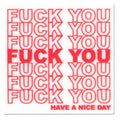 F**k You Have A Nice Day 'Plastic Bag Motif' Iron On Foto Patch
