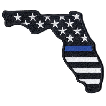 State Of Florida American Flag With Blue Line Police Support Iron On Patch 