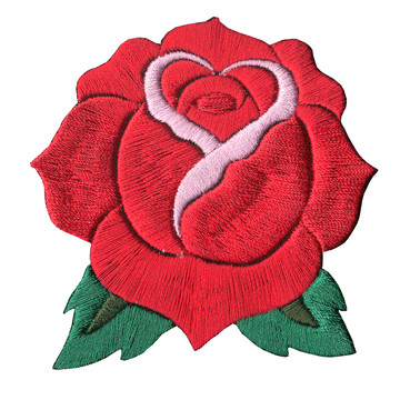 Opened Rose Embroidered Patch 