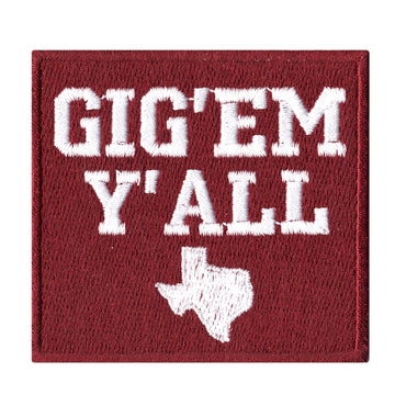 Texas Gig Em Yall Iron On Patch 