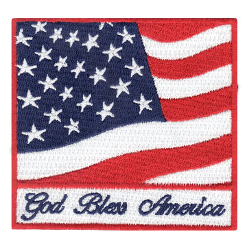 God Bless America Flag Iron On Patch 