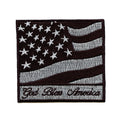 God Bless America Flag Black & White Iron On Patch