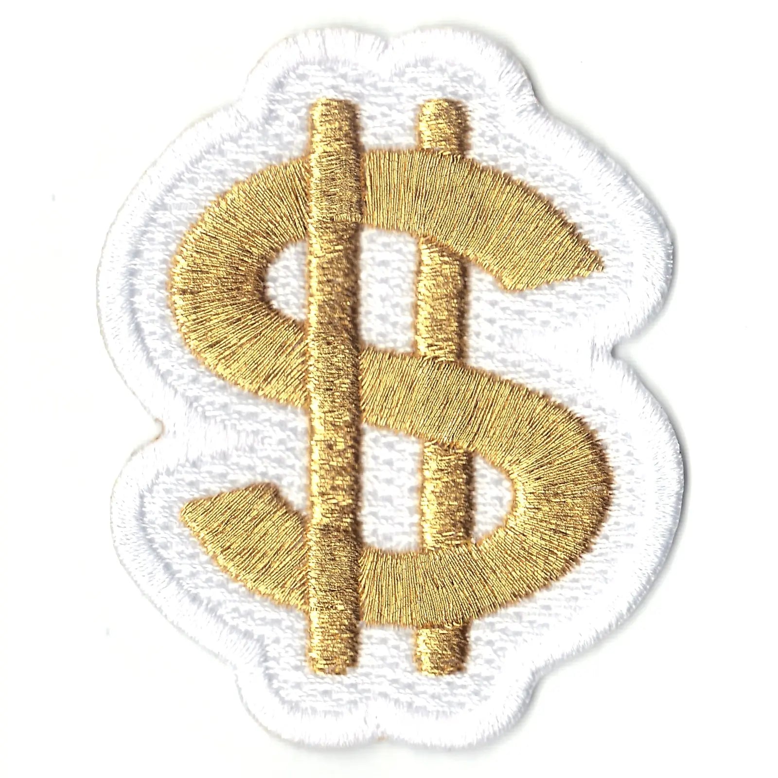 Gold Dollar Patch Sign Token Embroidered Iron On 