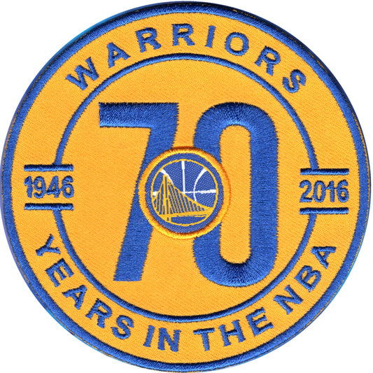 2017 Official NBA Golden State Warriors 70th Anniversary Warm Up Jersey Patch 