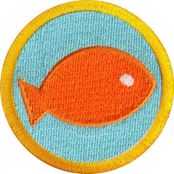 Fish Caretaking Merit Badge Embroidered Iron-on Patch 