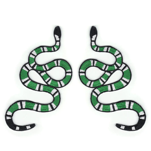 Green Coral Snake (ALT) Combo Sneaker Iron On Applique Patches 