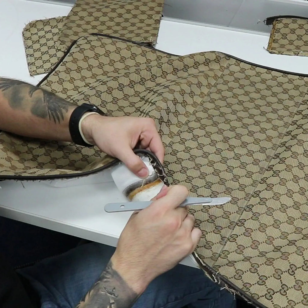 Vans Old Skool x Authentic GG Pattern Custom Handmade Toddlers Shoes By Patch Collection 