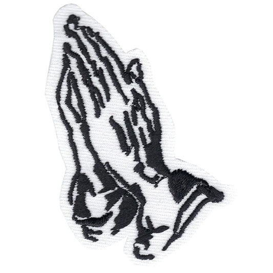 Praying Hands Embroidered Iron On Patch 