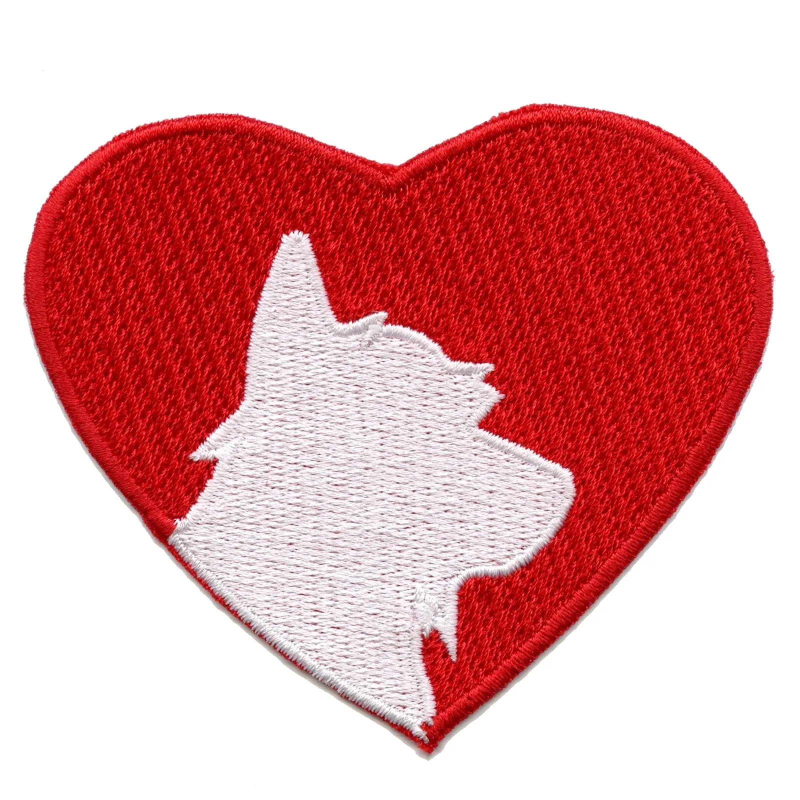 Red Heart With Corgi Embroidered Iron On Patch Patch Collection
