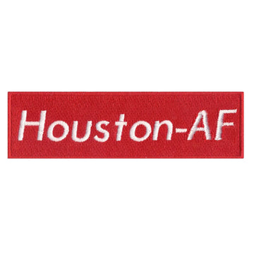 Red Houston-af Medium Box Logo Iron On Patch 