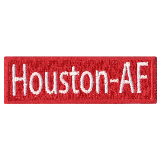 Red Houston-AF Small Box Logo Iron On Patch 