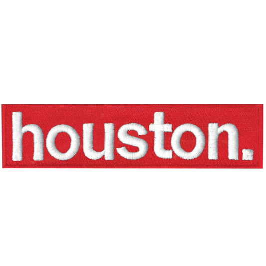 Red City Of Houston Texas Puff Raised Box Logo Embroidered Iron on Patch 