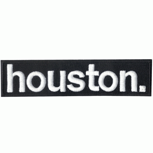 Black City Of Houston Texas Puff Raised Box Logo Embroidered Iron on Patch 