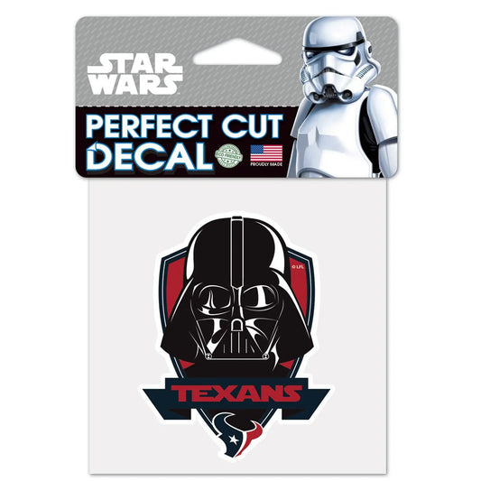 Houston Texans Darth Vader Star Wars Logo Perfect Cut Decal 4" x 4" (Colored) 