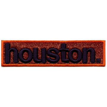 Orange City Of Houston Texas Puff Raised Glitter Box Logo Embroidered Iron on Patch 