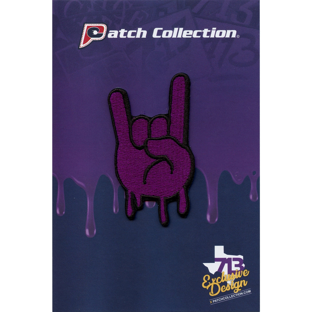 Purple Syrup Houston Hand Emoji Iron On Patch 
