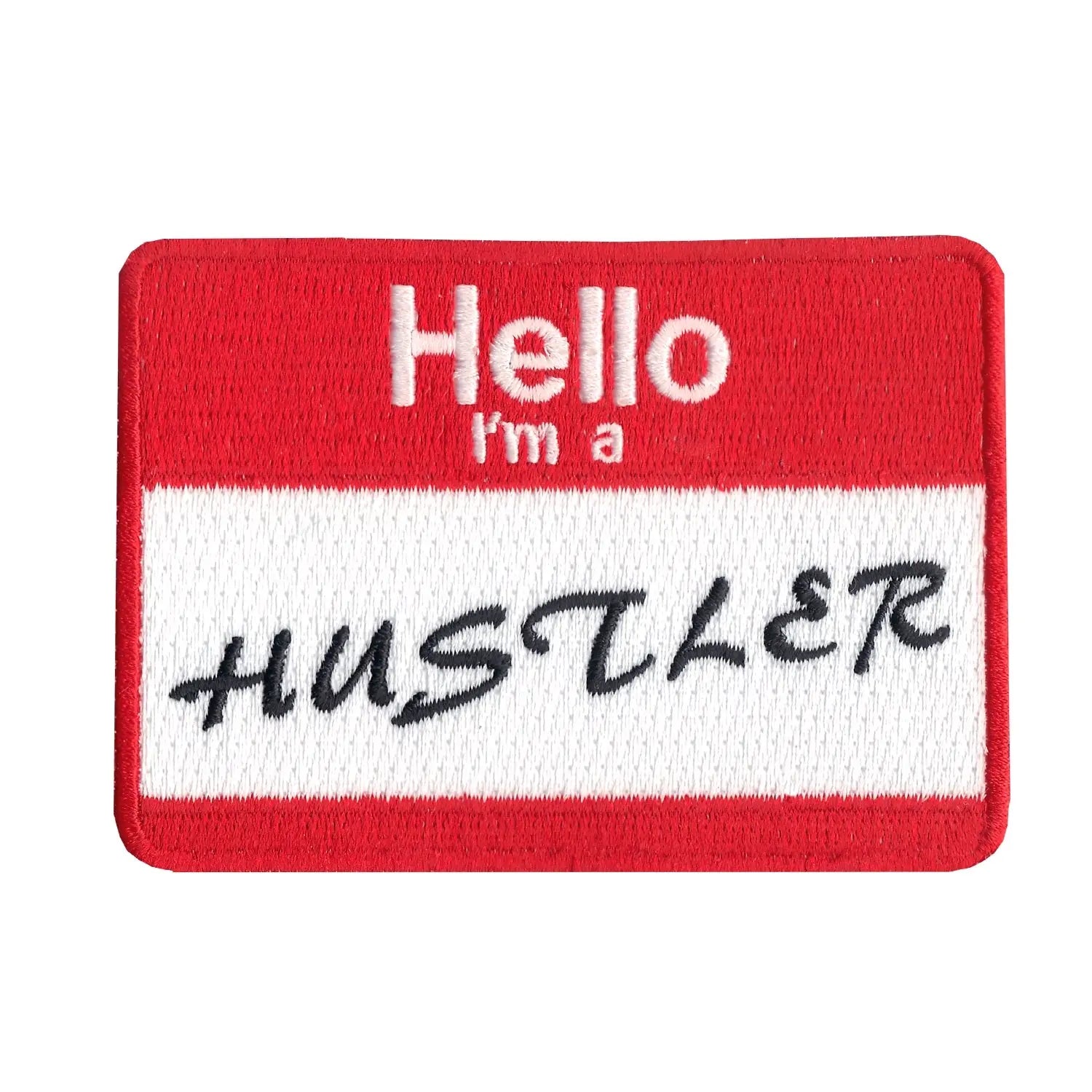 Hustler Name Tag Iron On Embroidered Patch 