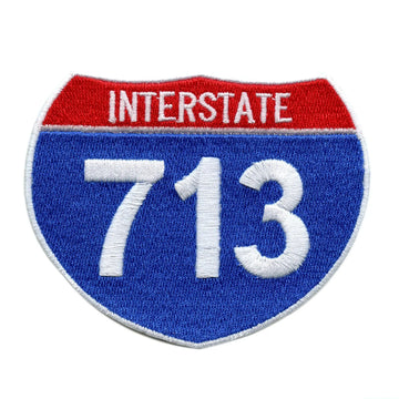 Houston Interstate 713 I-713 Sign Logo Embroidered Iron on Applique Patch 