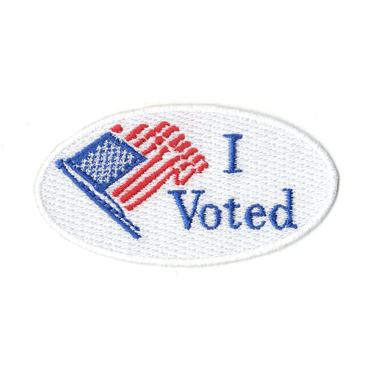 USA American Flag "I Voted" Iron On Patch 