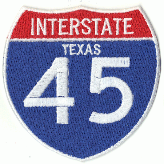 Houston Freeway Interstate 45 I-45 Sign Embroidered Iron on Patch 