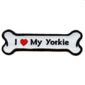I Heart My Yorkie Dog Bone Iron On Applique Patch 