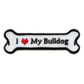 I Heart My Bulldog Dog Bone Iron On Applique Patch 