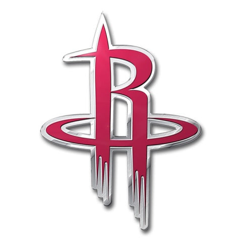 Houston Rockets Colored Aluminum Car Auto Emblem 