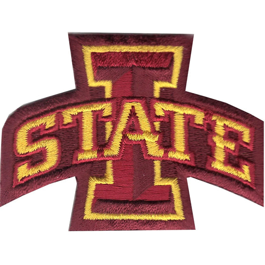 Iowa State Cyclones Primary Logo Iron On Embroidered Patch (Maroon Border) 