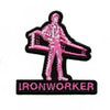 Pink Ironworker Logo Iron On Patch 