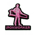 Pink Ironworker Logo Iron On Patch