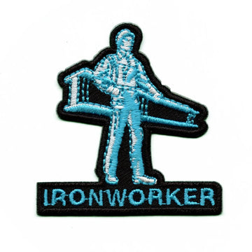 Blue Ironworker Logo Iron On Patch 
