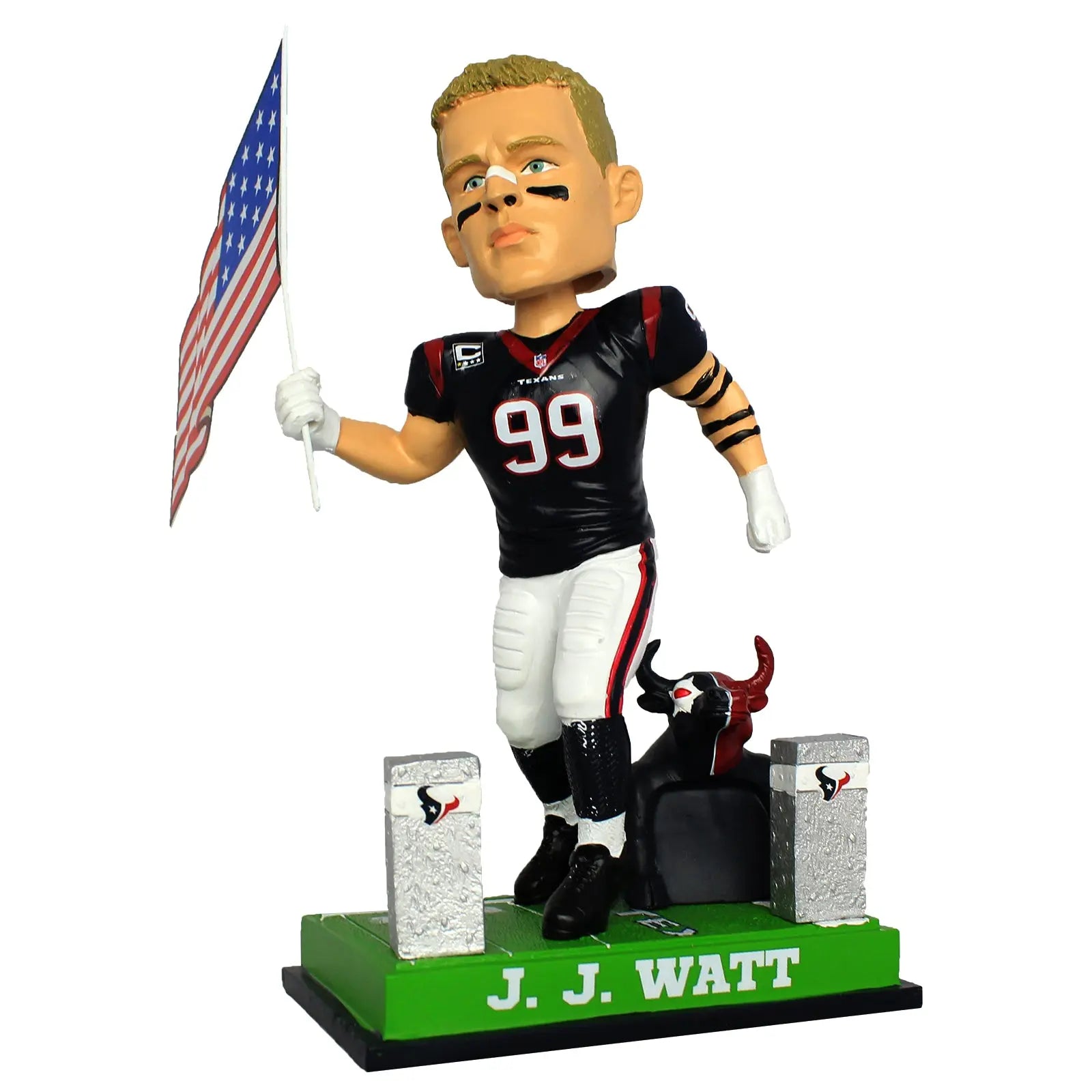Houston Texans JJ Watt #99 Patriotic US Flag Bobblehead Exclusive 
