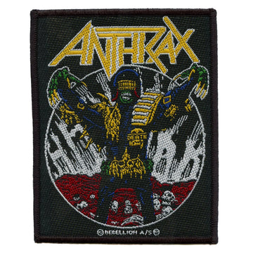 Anthrax Judge Death Patch Law Satire Skull Woven Iron On